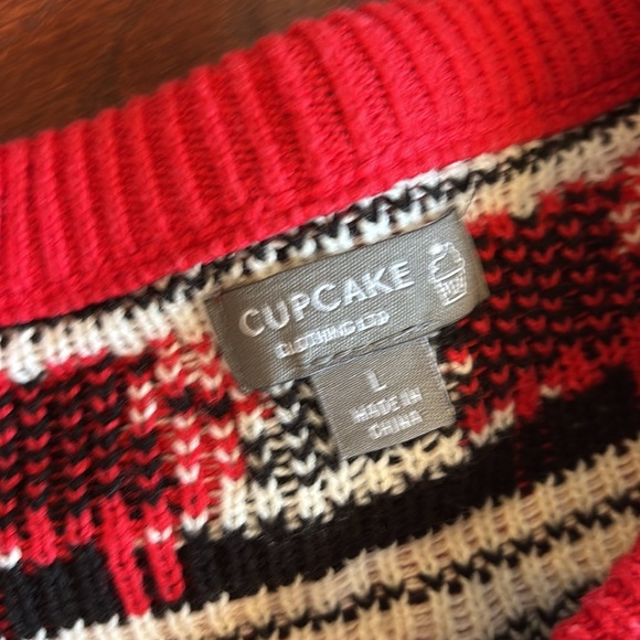 Cupcake clothing THE sheep sweater red/black/white size large - Picture 8 of 12